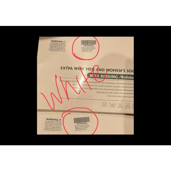 2 Pkgs x 6 Bulinlulu Diabetic Non Binding Low Cut White Socks Unisex Size Large - Picture 9 of 10